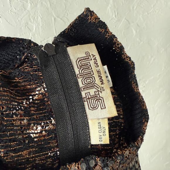 Vintage St. John Women's Dress 10 Shift Sequin Designer Wool Blend Shimmer S23 - Picture 7 of 8